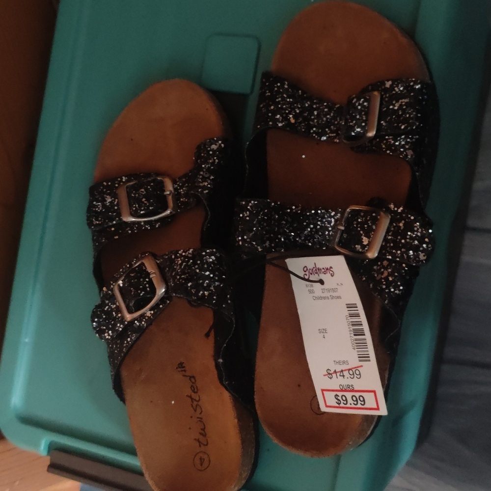 Glitter cork style sandals
